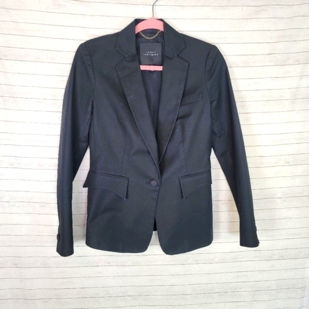 Robert Rodriguez Black One Button  Blazer, sz 4